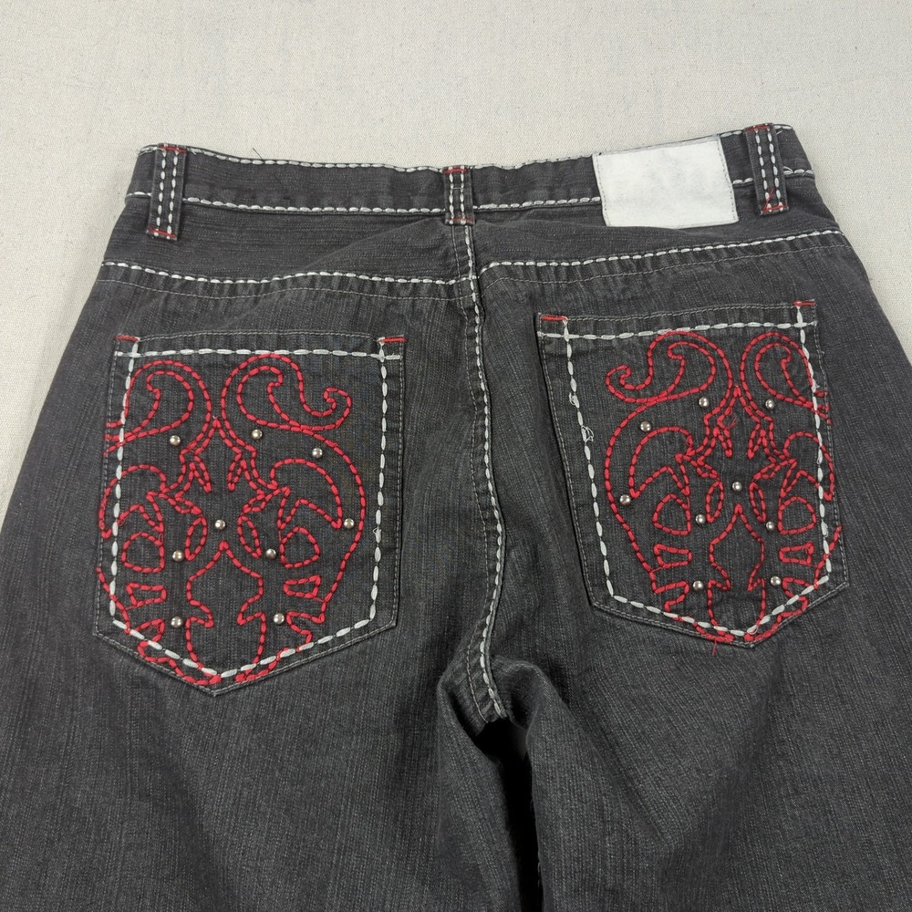 Vintage Southpole Shorts Mens 38 Black Denim Baggy Skater Embroidered